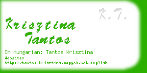 krisztina tantos business card